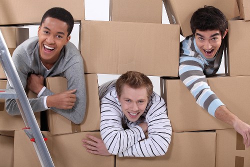 Packing boxes and protective materials prepared for a move in Beckenham