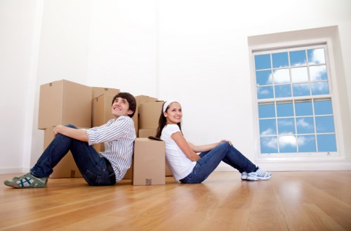 Safety-focused unloading at a property entrance