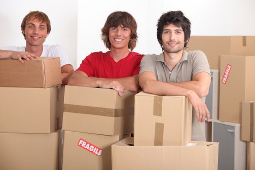 Household boxes and furniture ready for relocation
