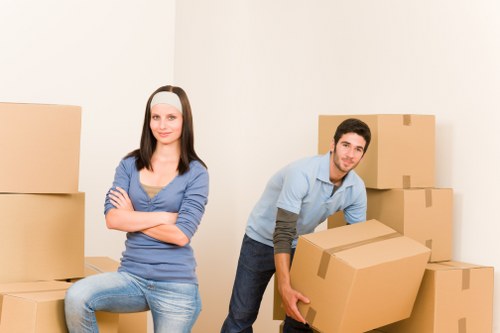 Moving truck and household items during a residential move in Beckenham