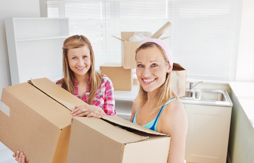 Packed boxes and household items ready for transport during a local move
